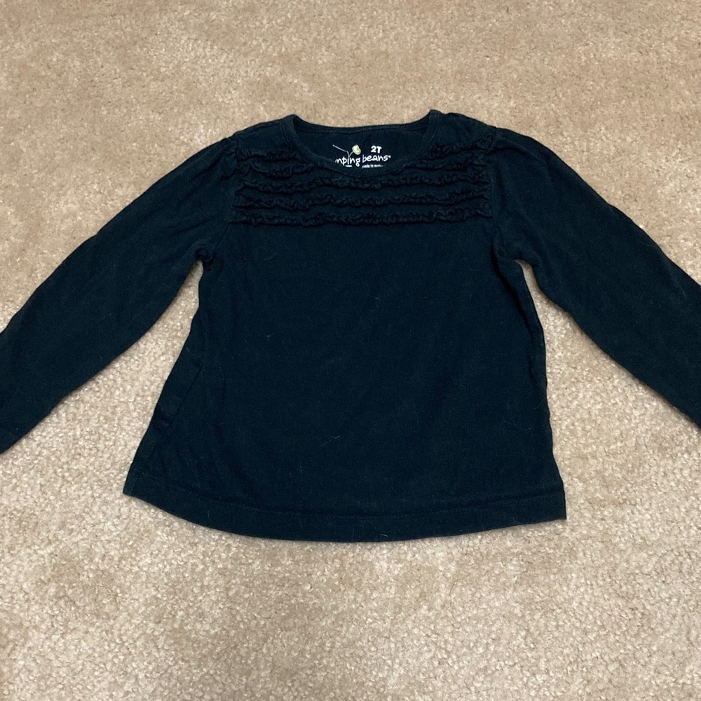 Jumping Beans Navy Long Sleeve Tee with Ruffles